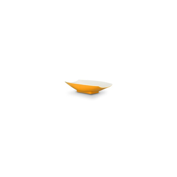 Bon Chef Melamine Curves Bowl - Yellow Outside/White Inside 6" X 3 1/2" X 1 1/2" 4 Oz 53700-2ToneYellow - main